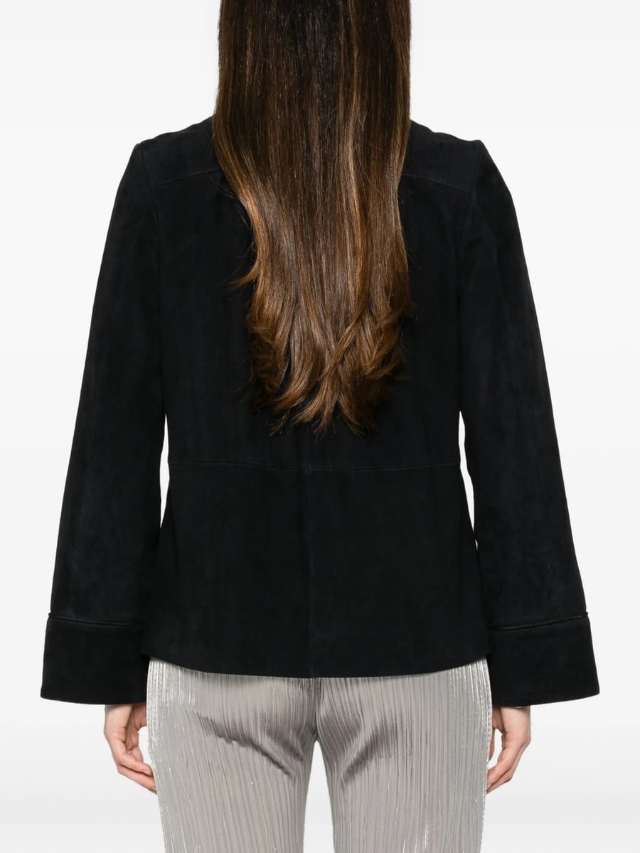 Forte_Forte Forte Forte Suede Mandarin-collar Jacket, view 4