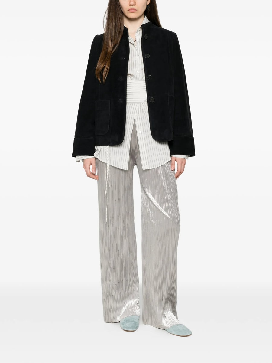 Forte_Forte Forte Forte Suede Mandarin-collar Jacket, view 5