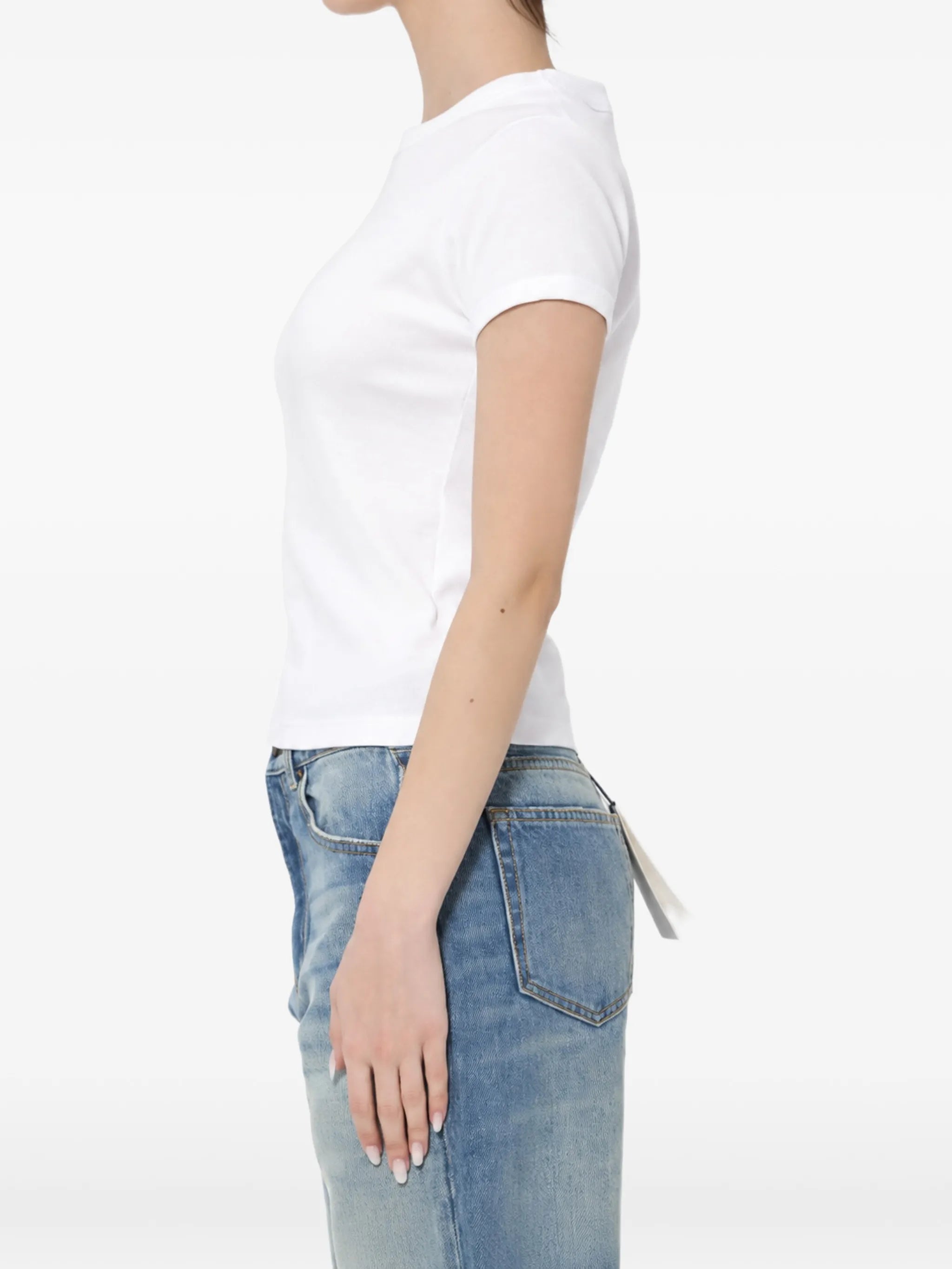 Saint Laurent Saint Laurent Cassandre T-shirt In Ribbed Cotton Jersey, view 2