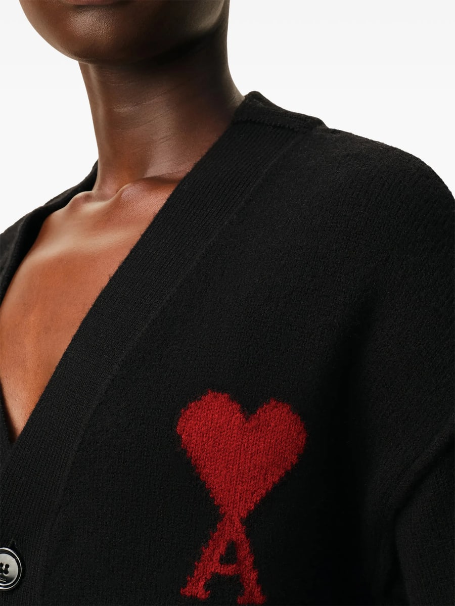 AMI Paris Ami Paris Ami De Coeur Cardigan, view 2