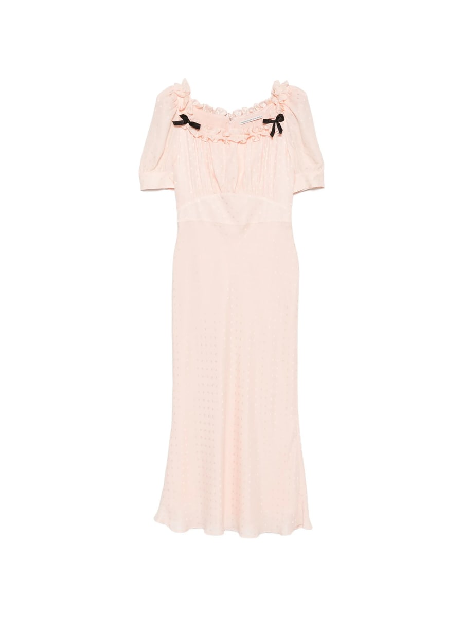 Alessandra Rich Alessandra Rich Ruffled Silk-jacquard Midi Dress