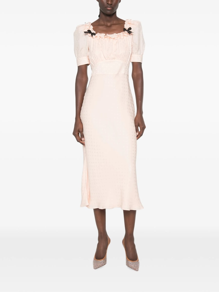 Alessandra Rich Alessandra Rich Ruffled Silk-jacquard Midi Dress, view 4