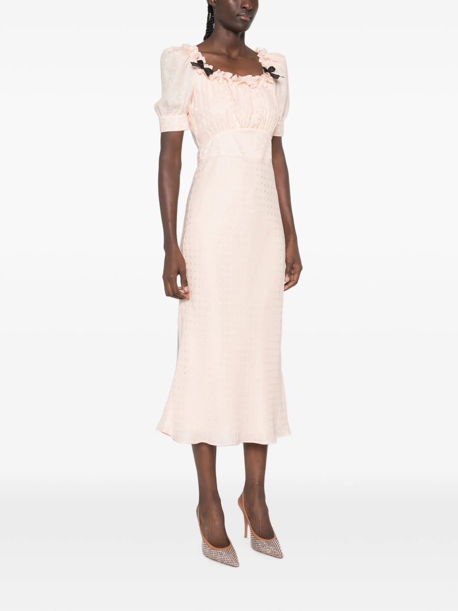 Alessandra Rich Alessandra Rich Ruffled Silk-jacquard Midi Dress, view 5