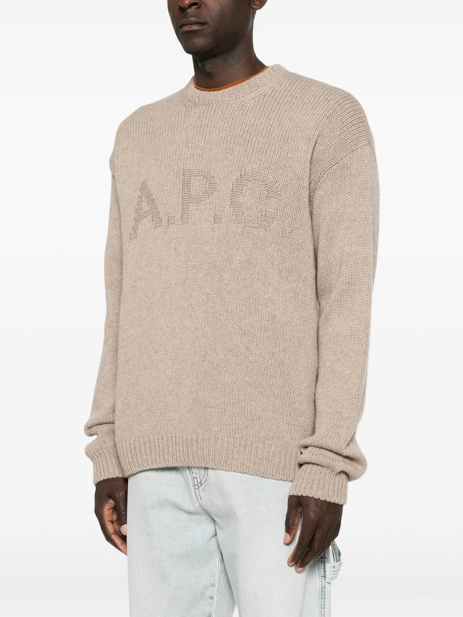 A.P.C. A.p.c. Logo-knit Crew-neck Sweater, view 2