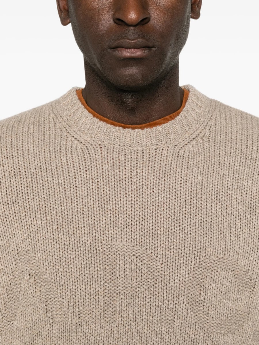 A.P.C. A.p.c. Logo-knit Crew-neck Sweater, view 3