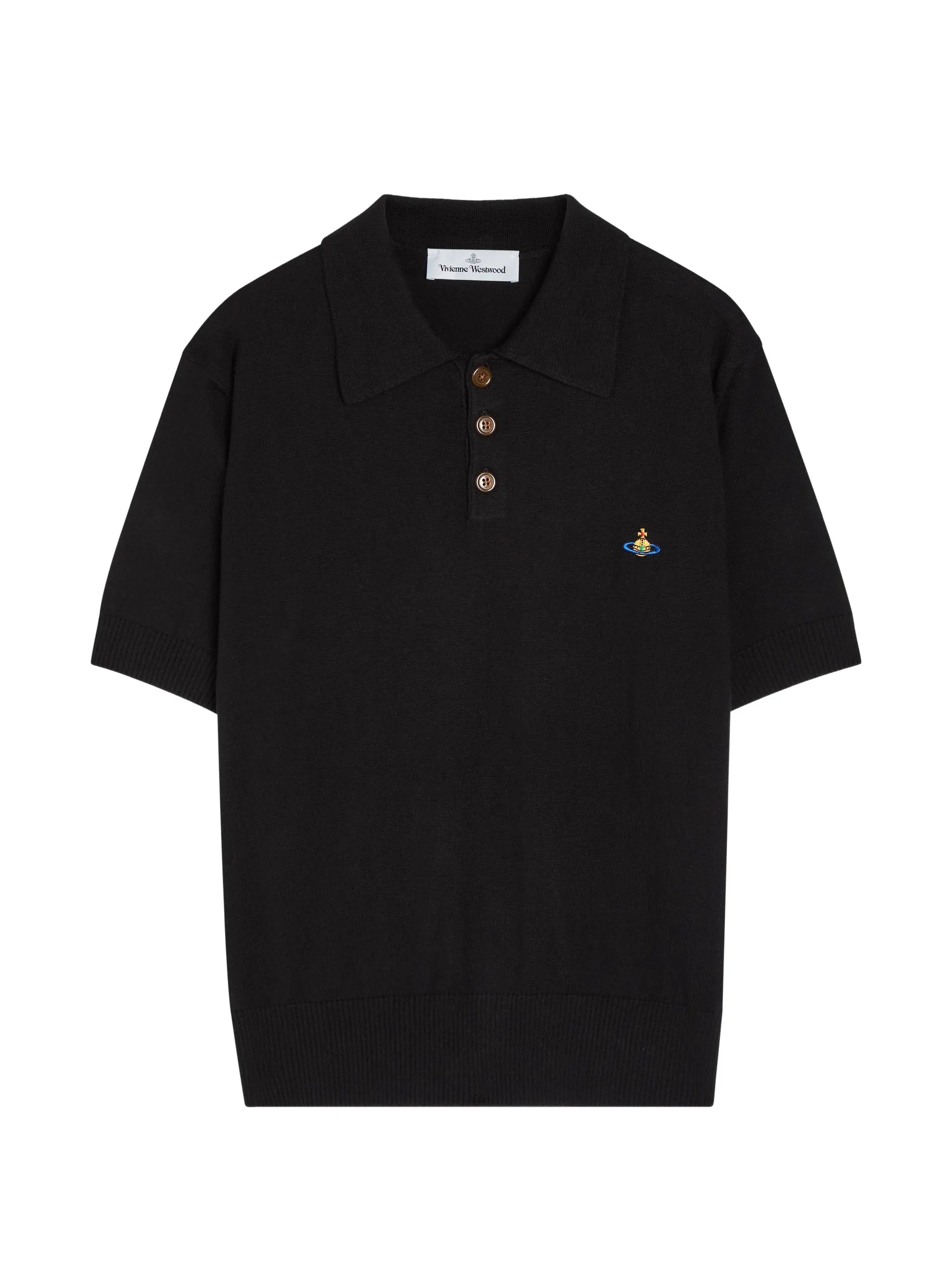 Vivienne Westwood Vivienne Westwood Embroidered-motif Ribbed-trim Polo Shirt