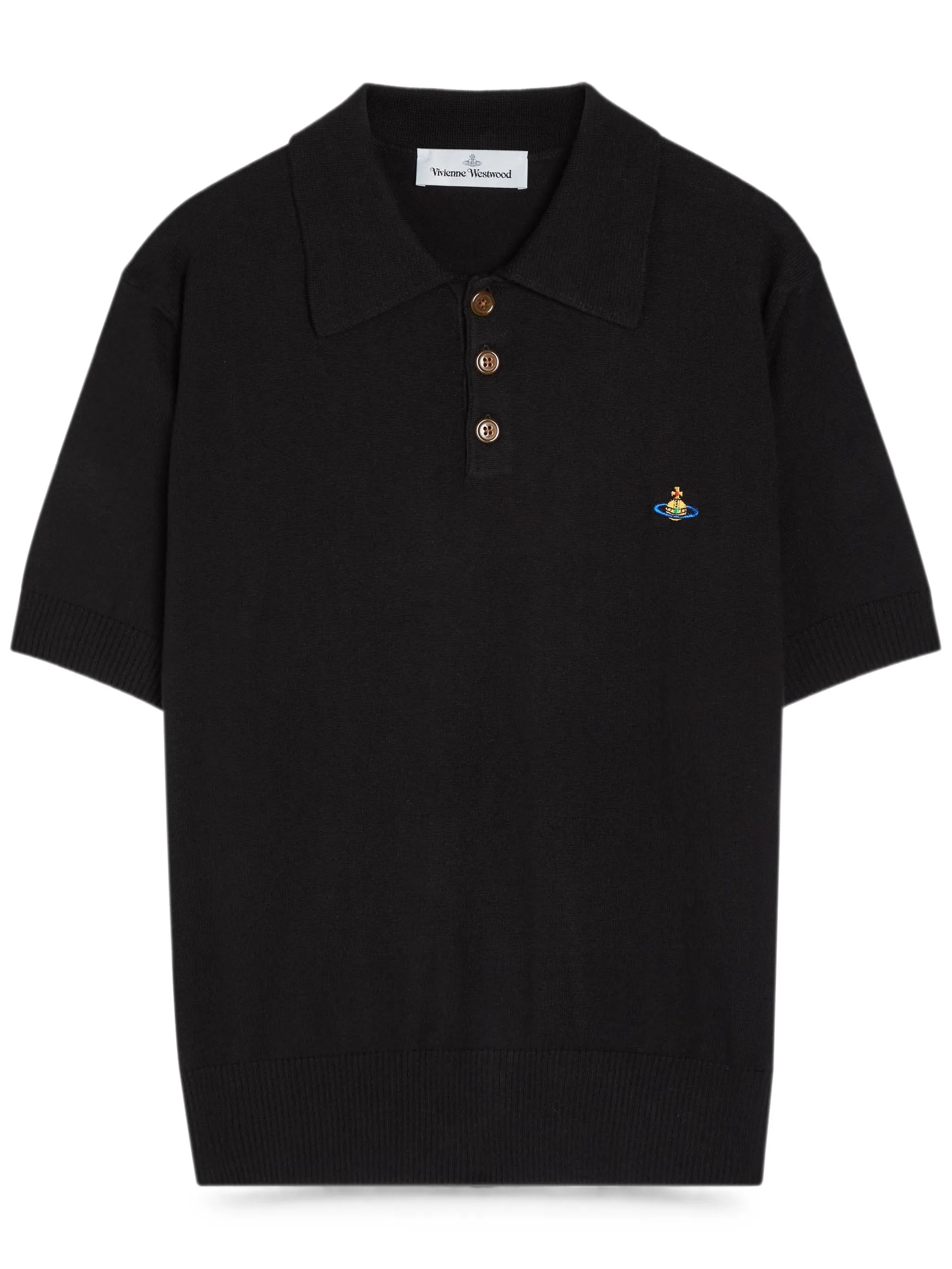 Vivienne Westwood Vivienne Westwood Embroidered-motif Ribbed-trim Polo Shirt, view 2