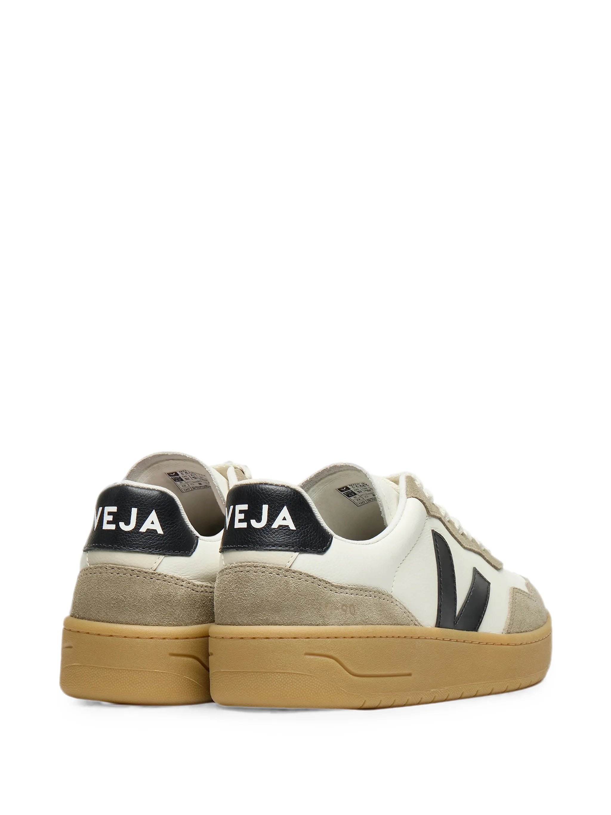 Veja Veja V-90 Leather Pure Black Natural Sneakers, view 2