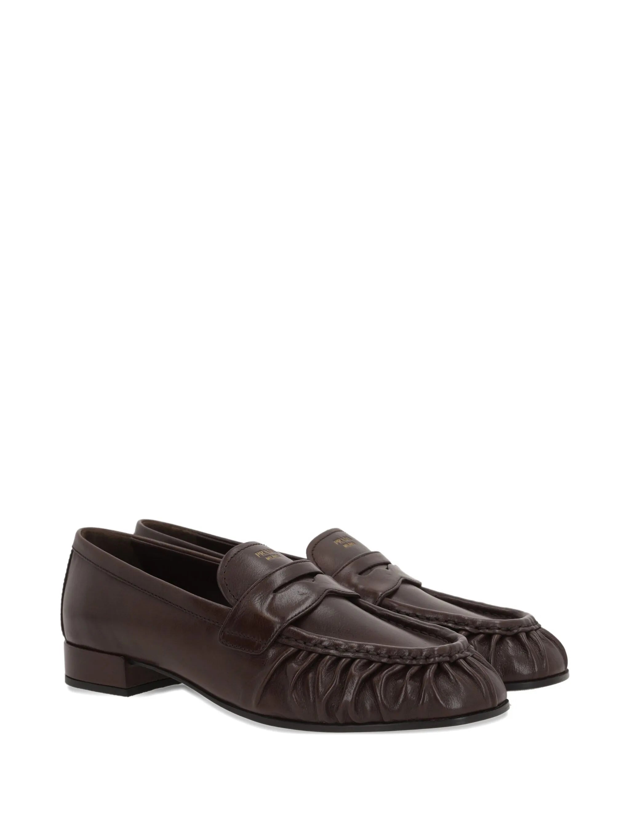 Prada Prada Pleated Leather Loafers, view 2