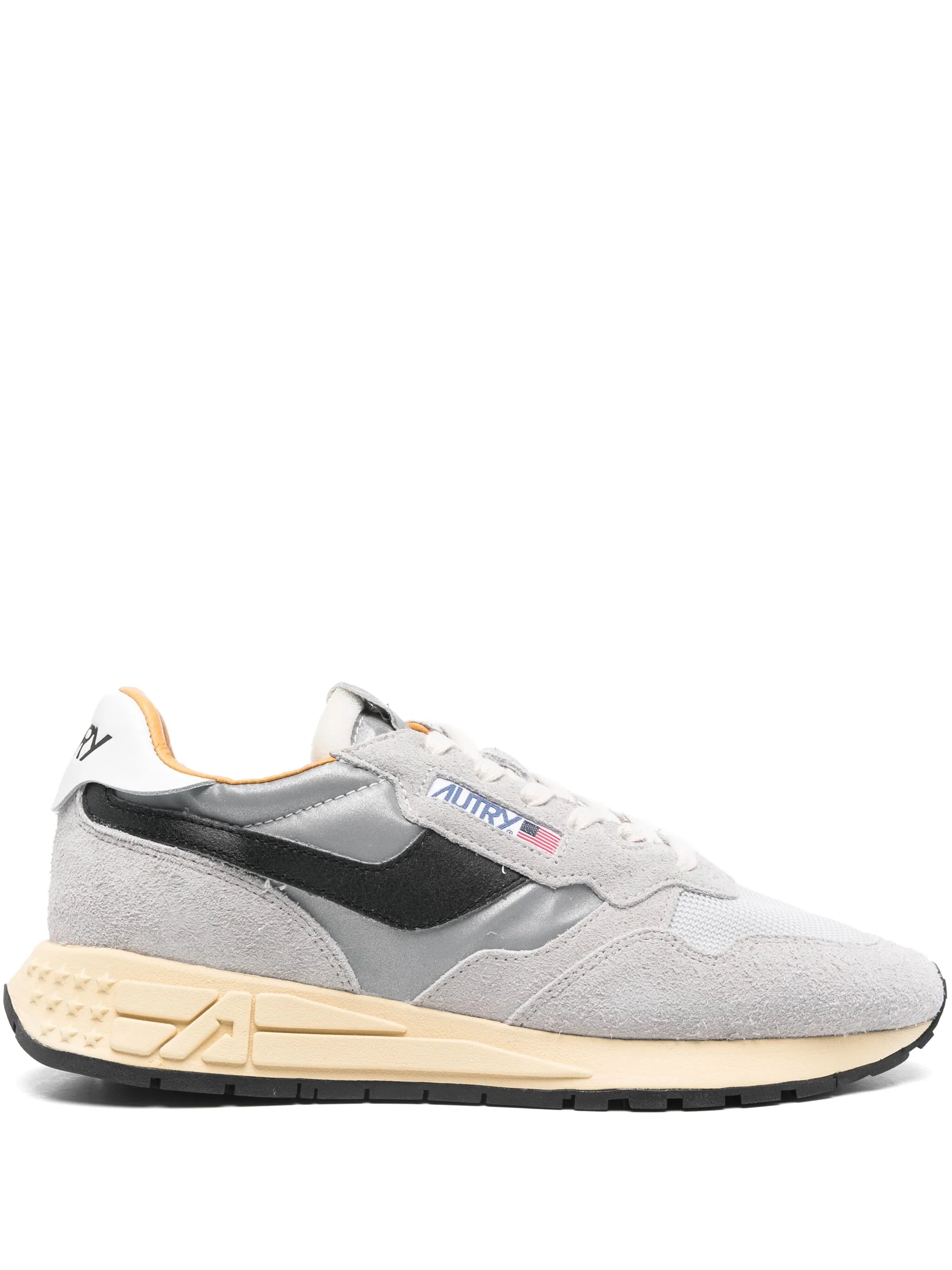 Autry Autry Reelwind Low "Sand Cracked Leather And Nylon" Sneakers