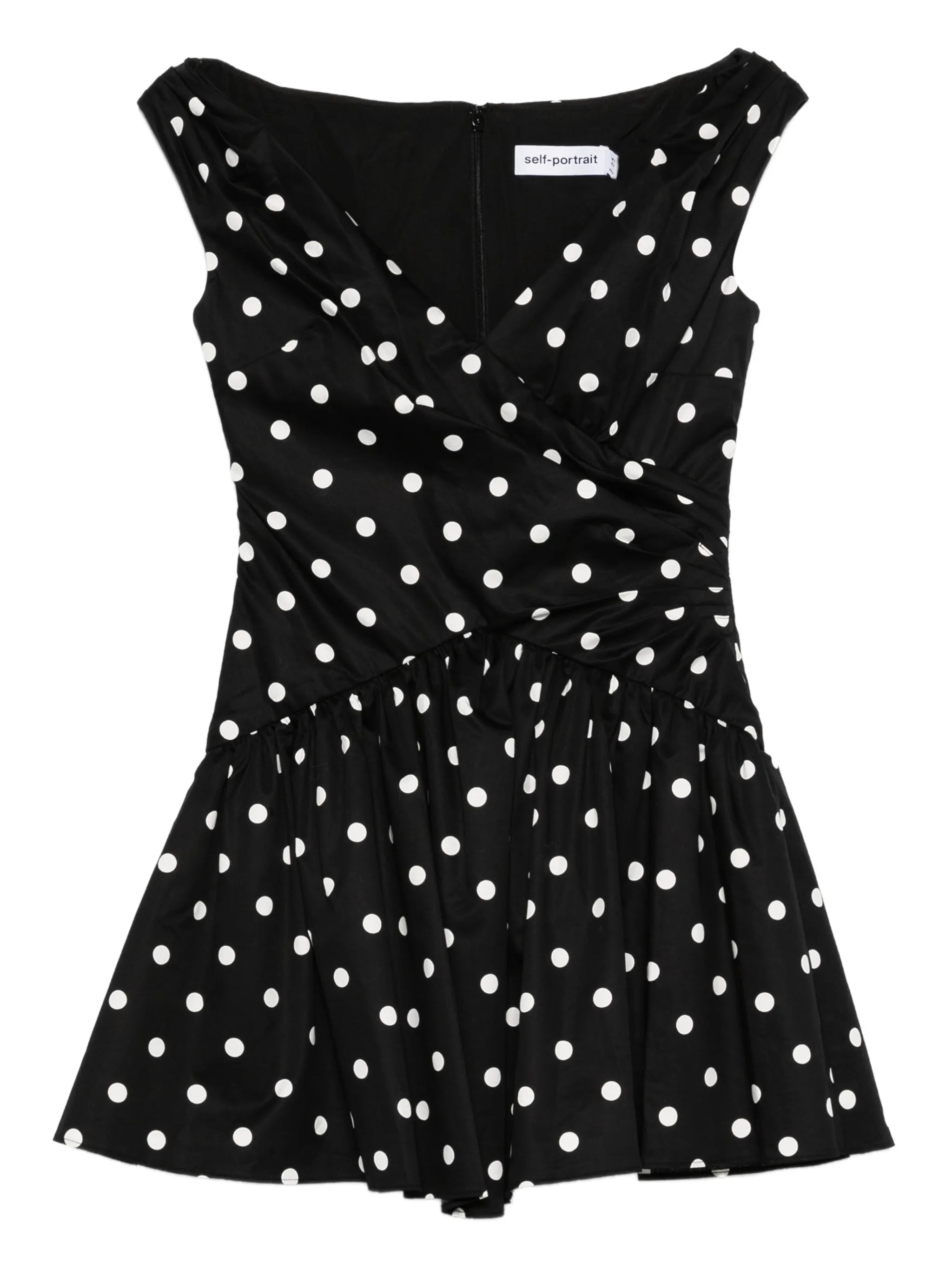 self-portrait Self-portrait Polka-dot V-neck Mini Dress
