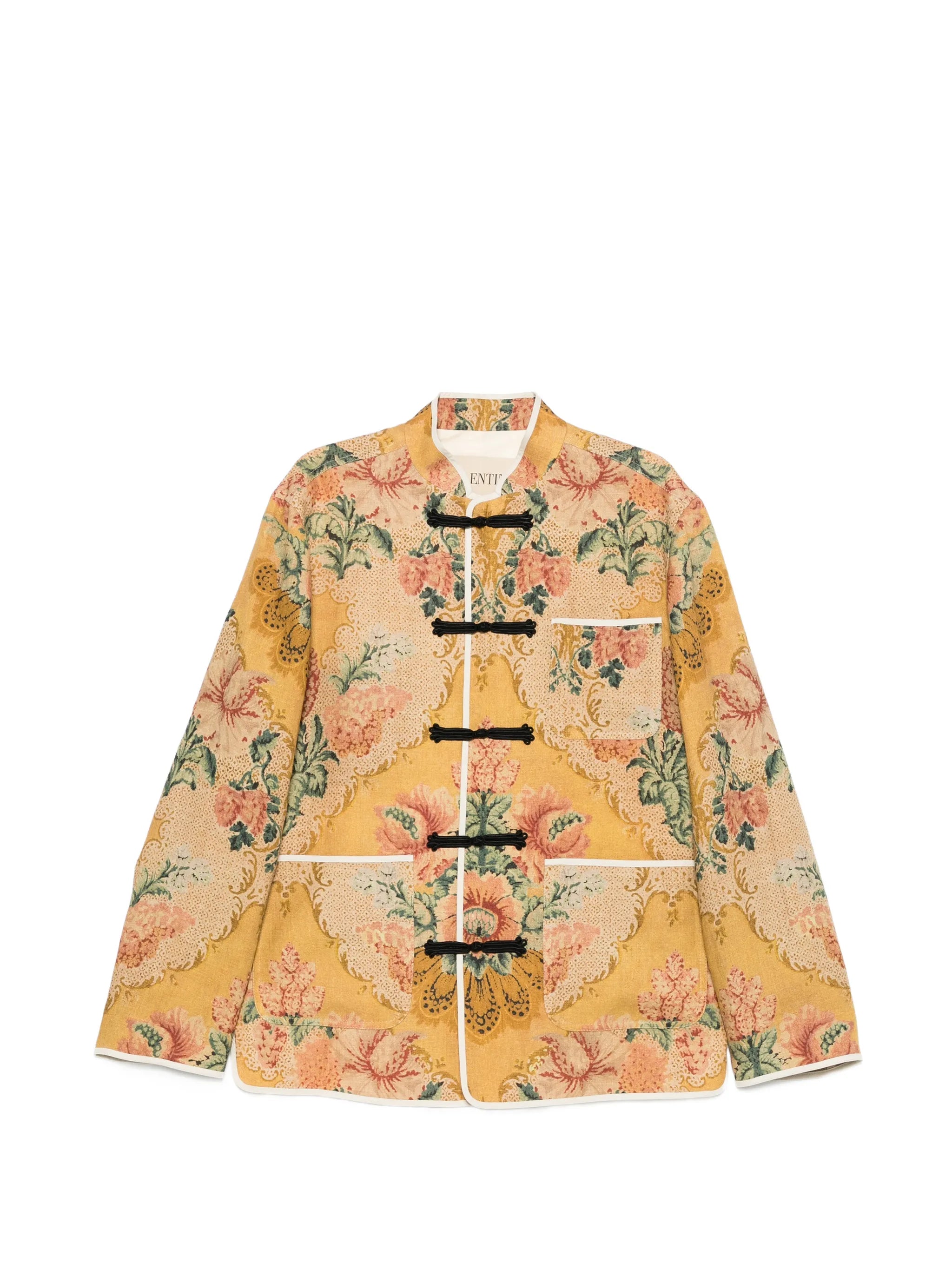 Valentino Valentino Floral-print Frog-closure Jacket