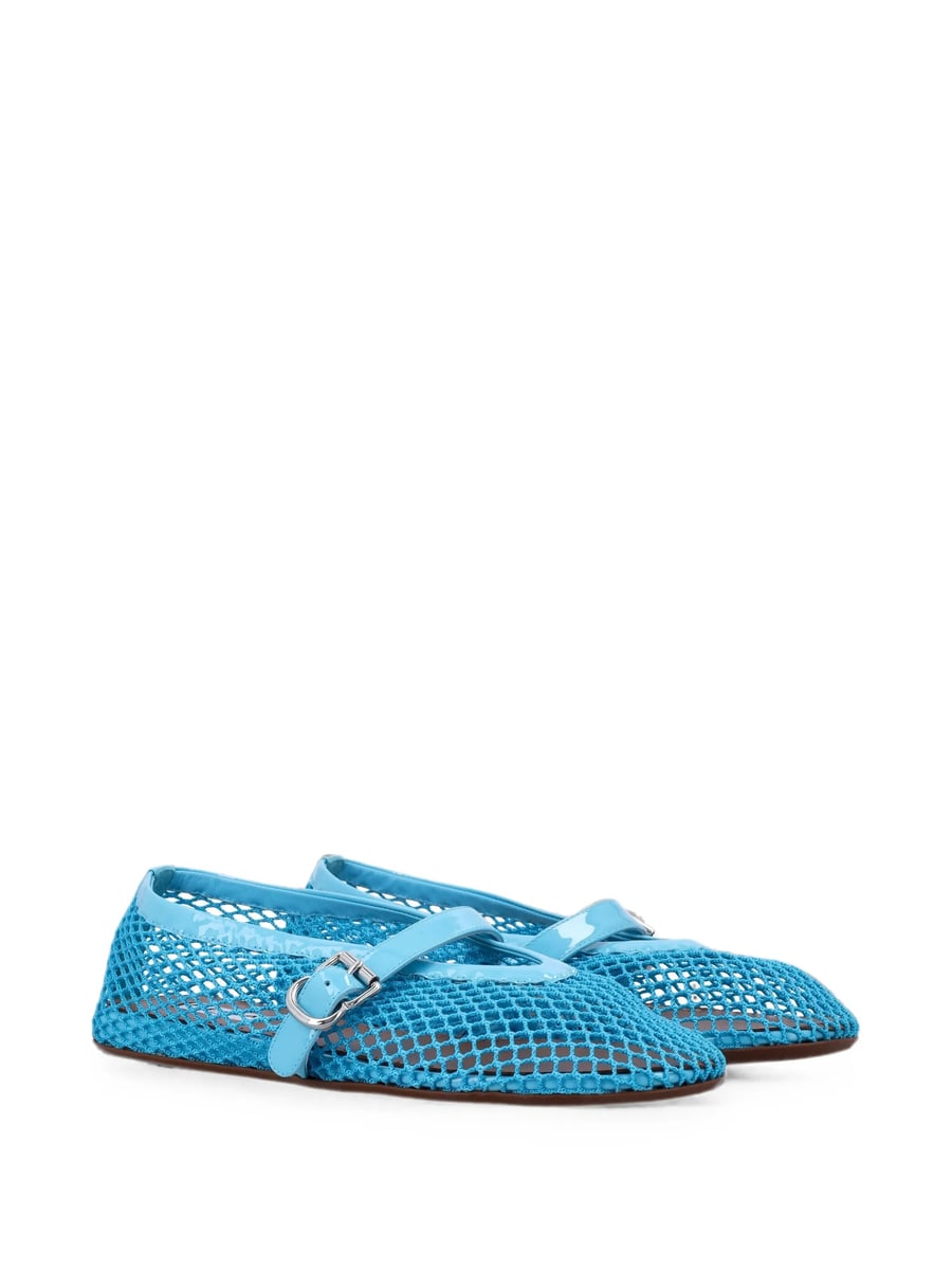 Alaïa Alaïa Mesh Buckle-fastening Ballet Flats, view 3