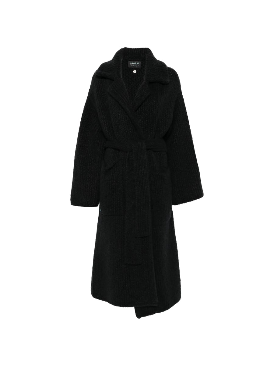 Alanui Alanui Ribbed-knit Belted Coat