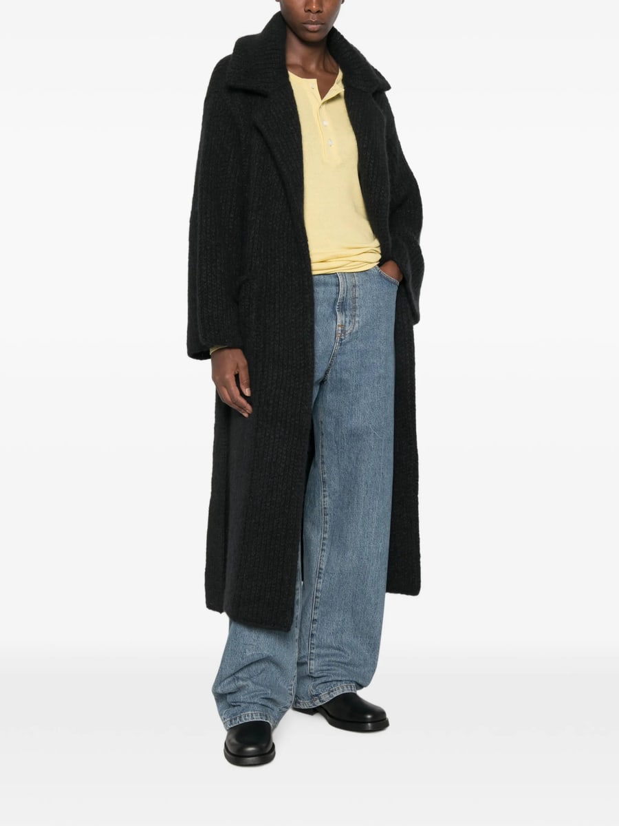 Alanui Alanui Ribbed-knit Belted Coat, view 3
