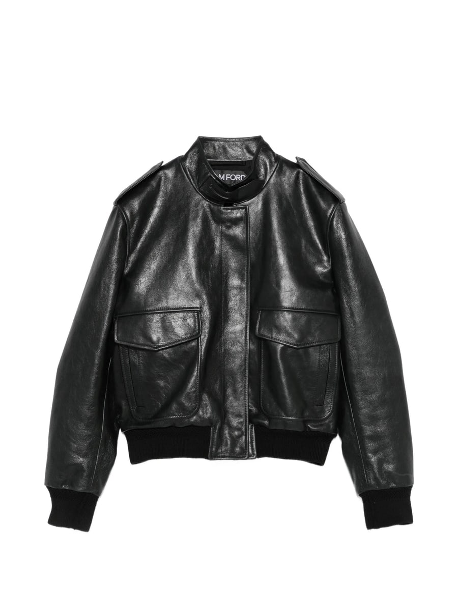 Tom Ford Tom Ford Epaulette-detail Leather Jacket