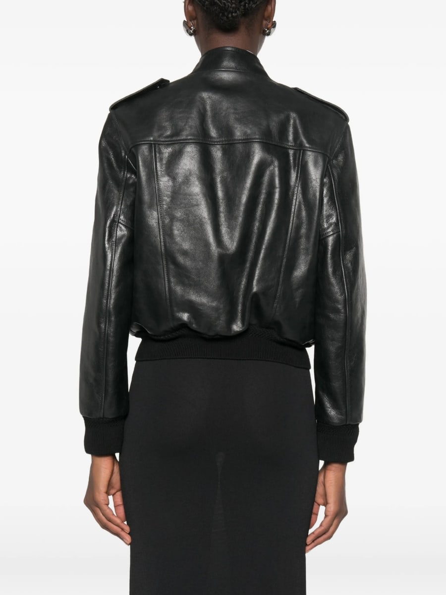 Tom Ford Tom Ford Epaulette-detail Leather Jacket, view 2