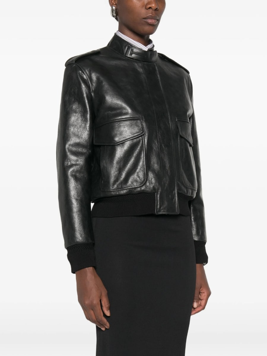 Tom Ford Tom Ford Epaulette-detail Leather Jacket, view 3