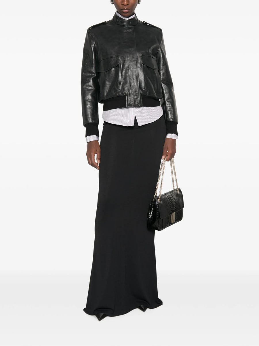 Tom Ford Tom Ford Epaulette-detail Leather Jacket, view 4