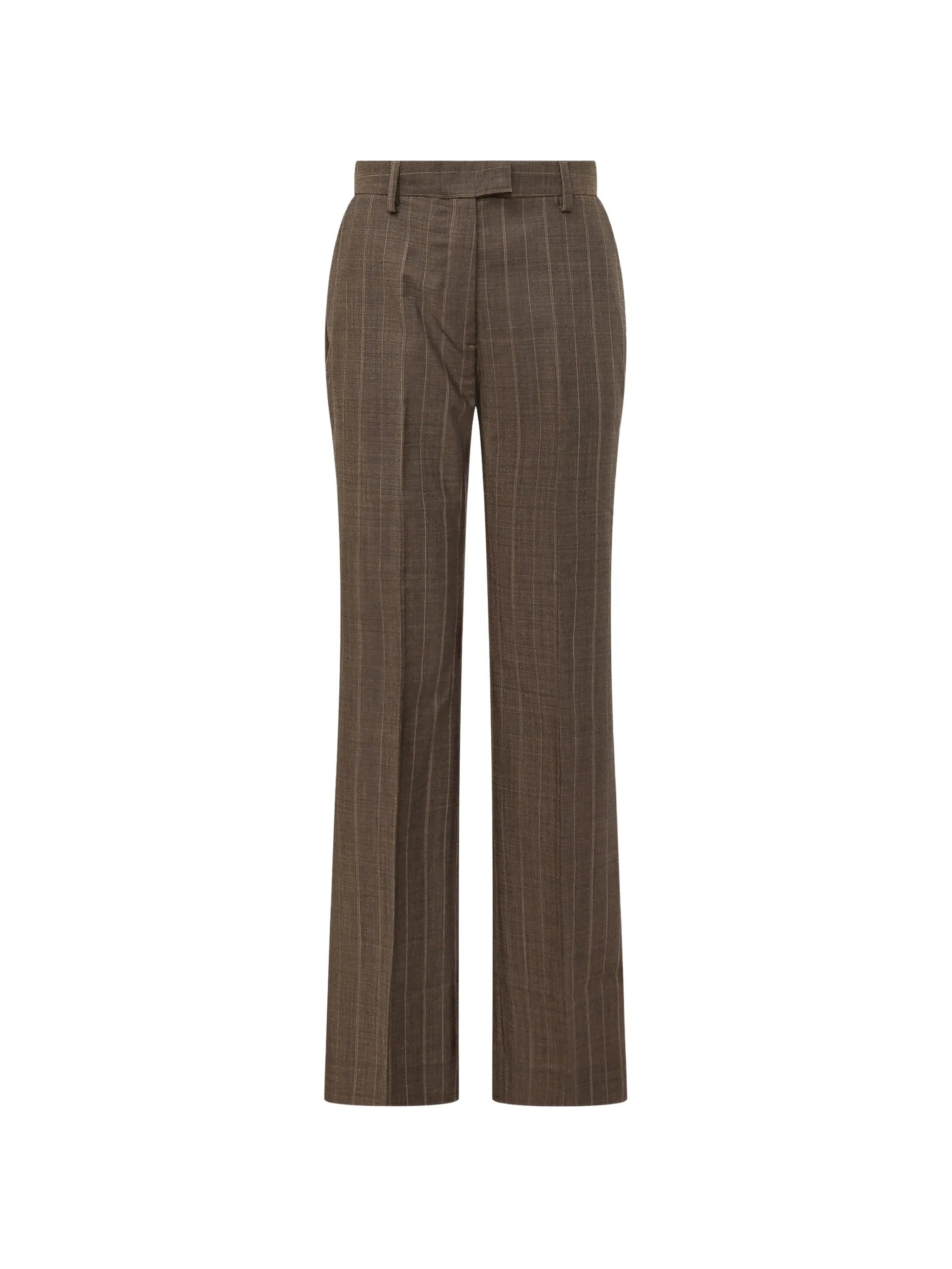 Ganni Ganni Pinstripe Straight-leg Trousers