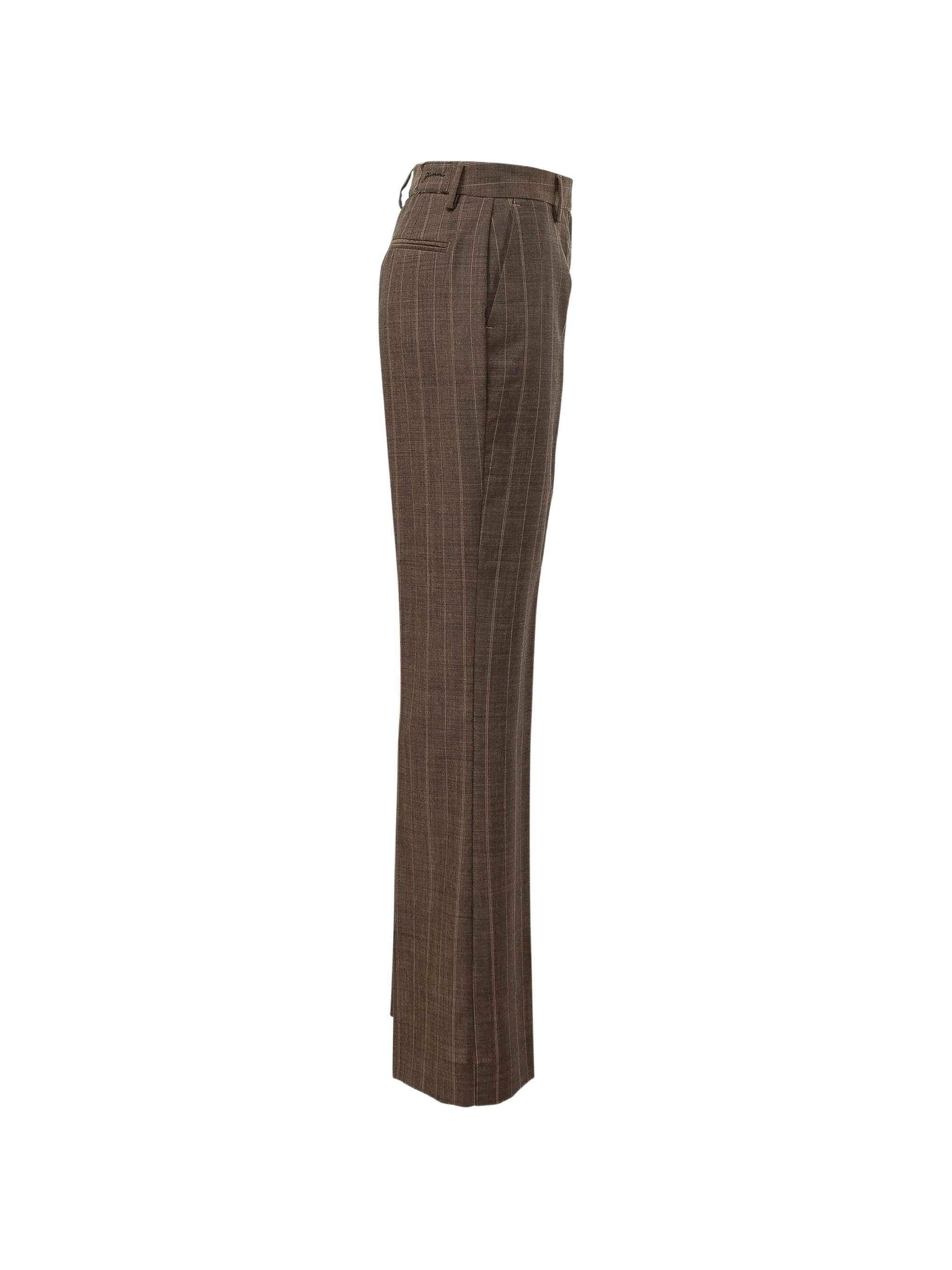 Ganni Ganni Pinstripe Straight-leg Trousers, view 2