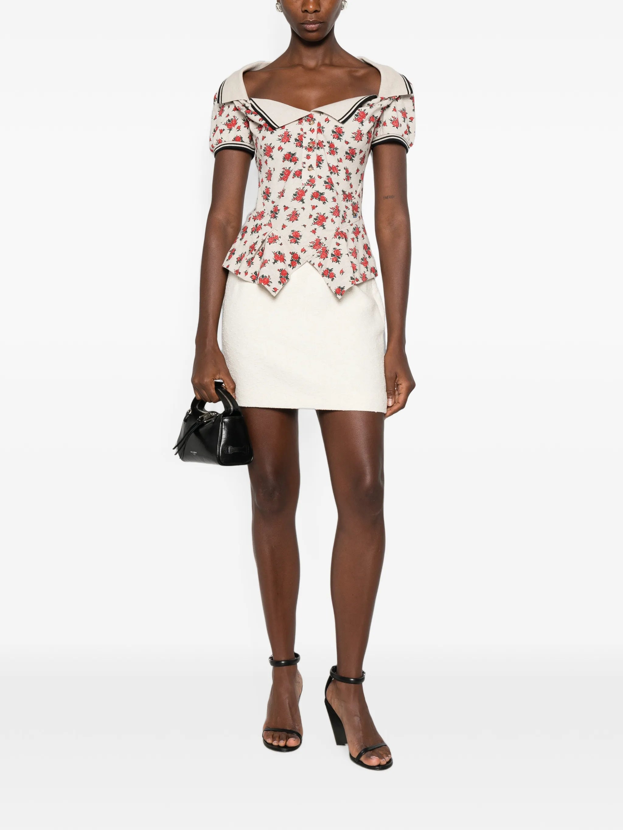 Alessandra Rich Alessandra Rich Bouclé-knit Mini Skirt, view 2