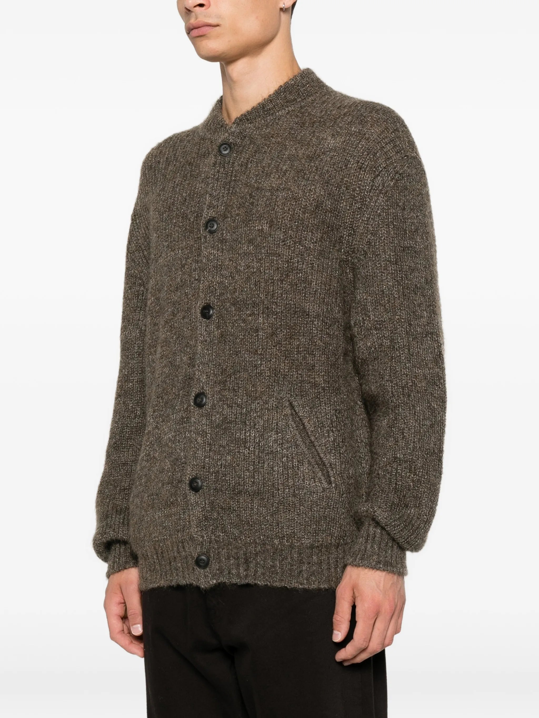 Giorgio Armani Giorgio Armani Button-up Rib-trimmed Cardigan, view 2