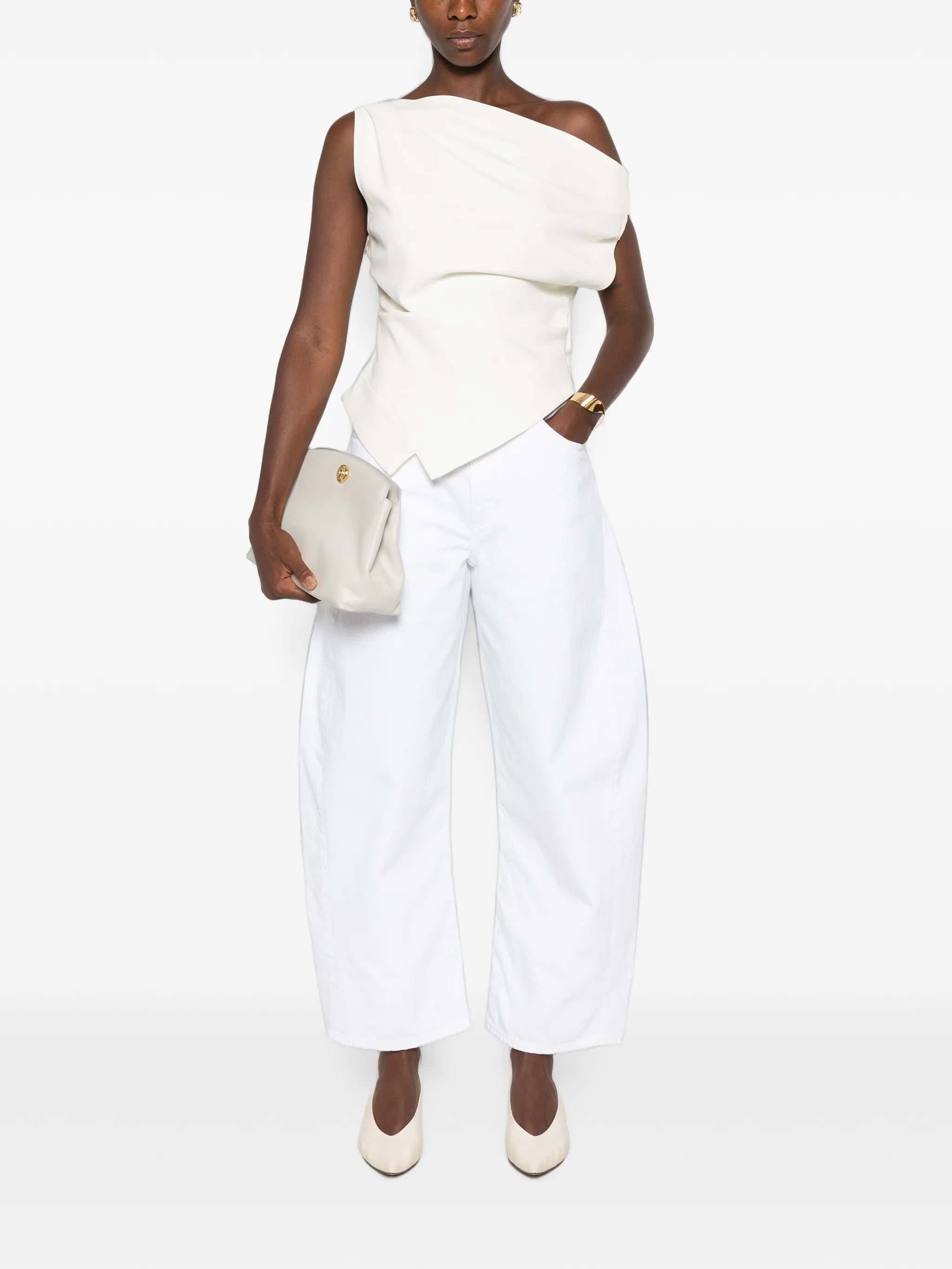 Alaïa Alaïa White Wide-leg Jeans, view 2