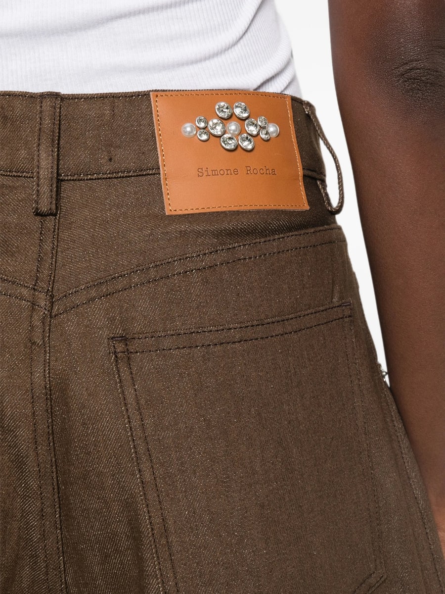 Simone Rocha Simone Rocha Embellished Logo-patch Jeans, view 5