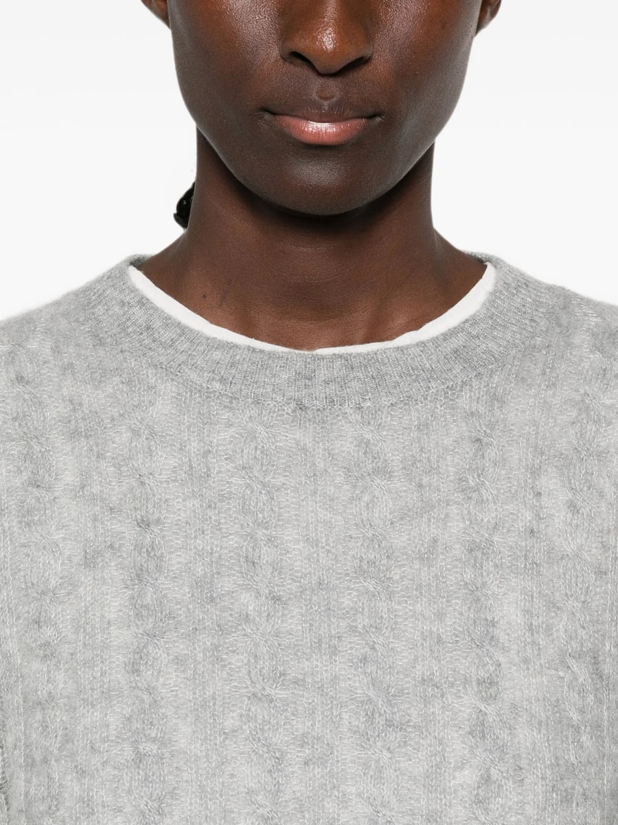 Lisa Yang Lisa Yang Cable-knit Crew-neck Sweater, view 2