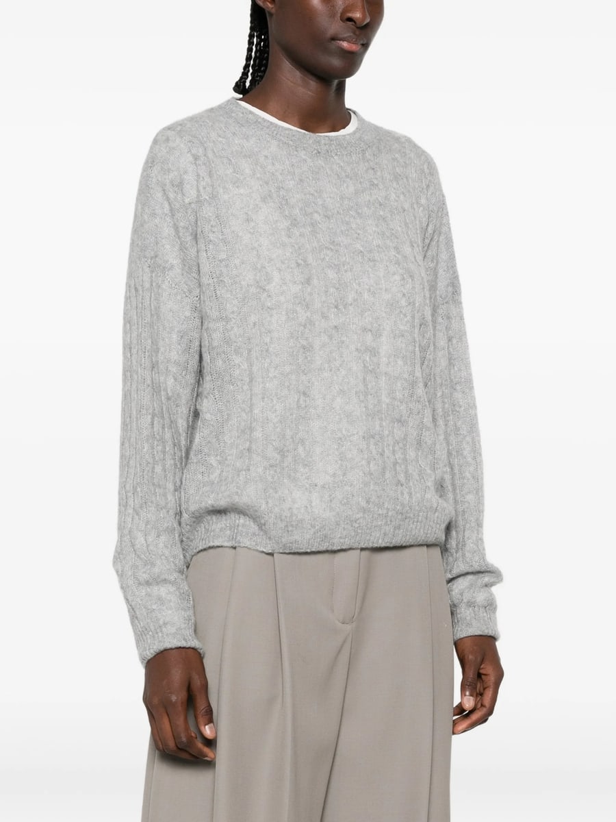 Lisa Yang Lisa Yang Cable-knit Crew-neck Sweater, view 3