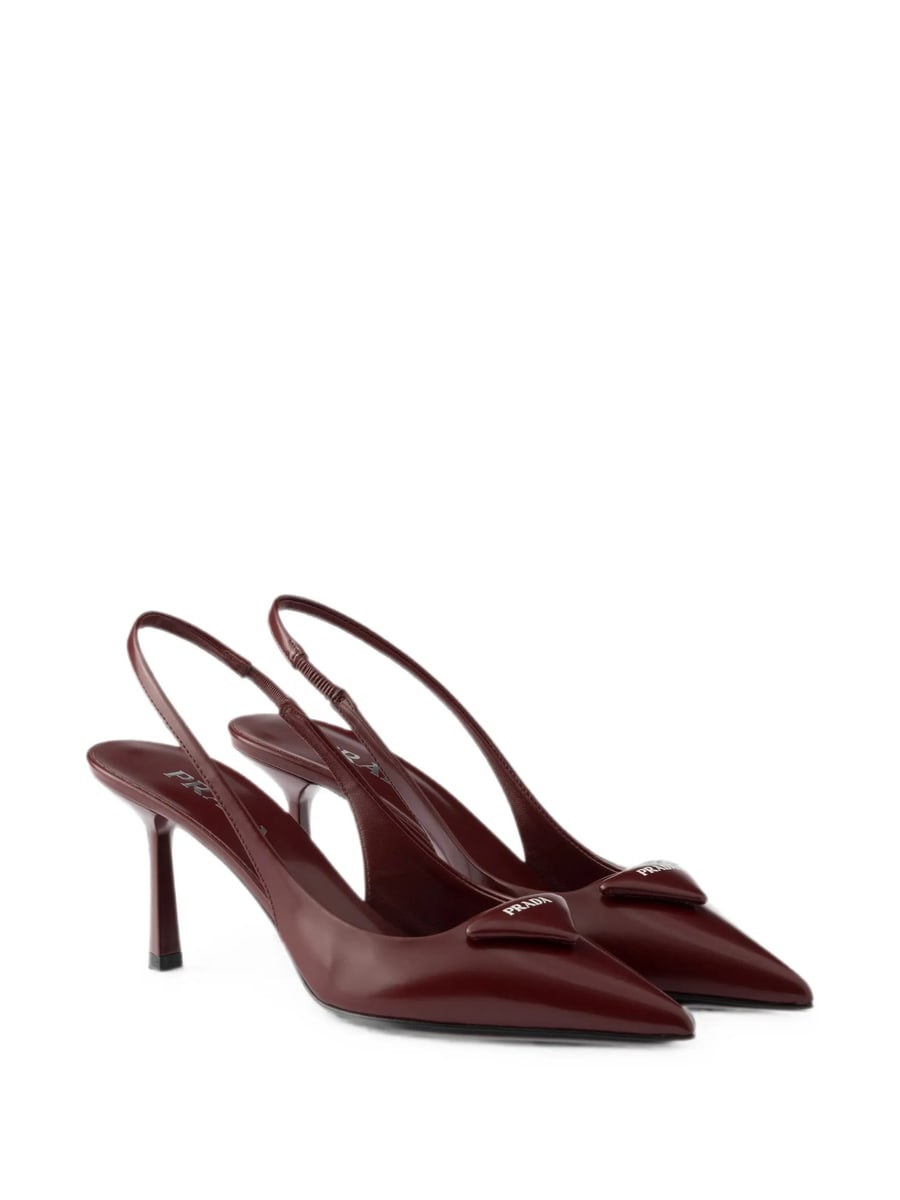 Prada Prada Brushed Leather Slingback Pumps, view 4