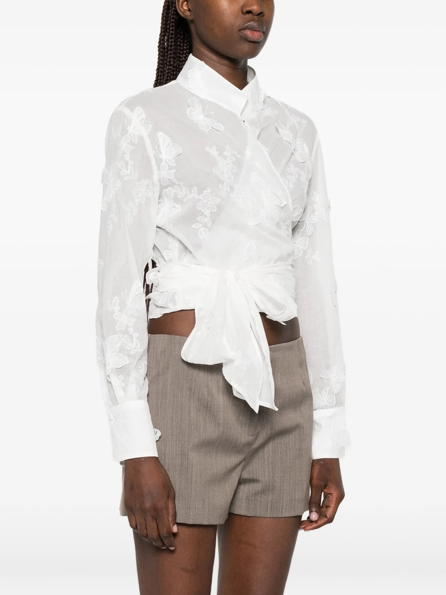 Mazzarelli Mazzarelli Tie-front Blouse, view 2