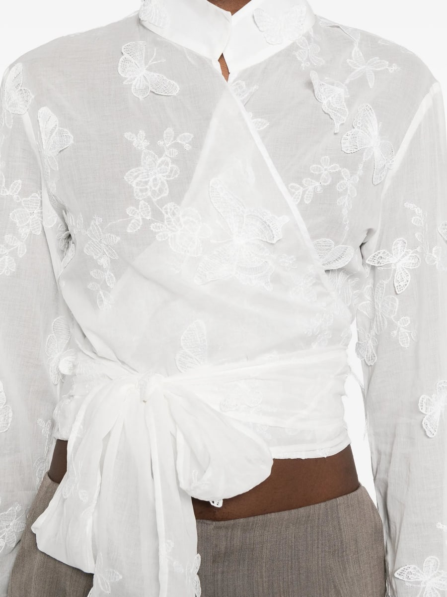 Mazzarelli Mazzarelli Tie-front Blouse, view 3