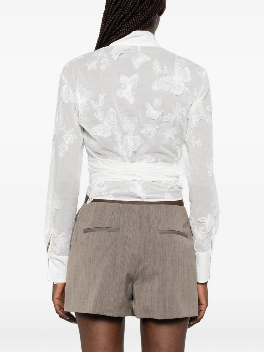 Mazzarelli Mazzarelli Tie-front Blouse, view 4