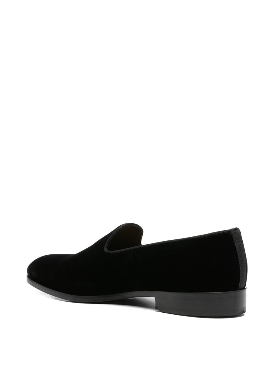 Doucal's Doucal's Velvet-effect Loafers, view 3