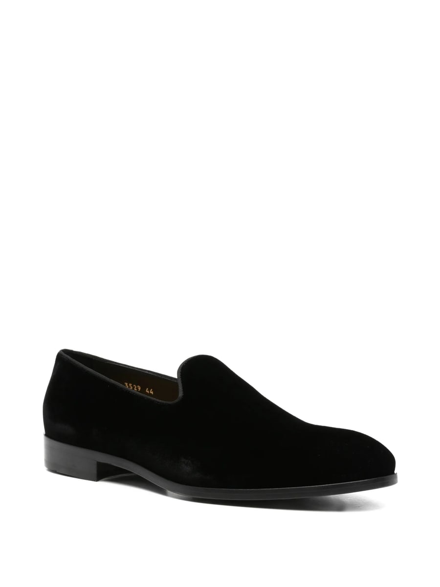 Doucal's Doucal's Velvet-effect Loafers, view 4