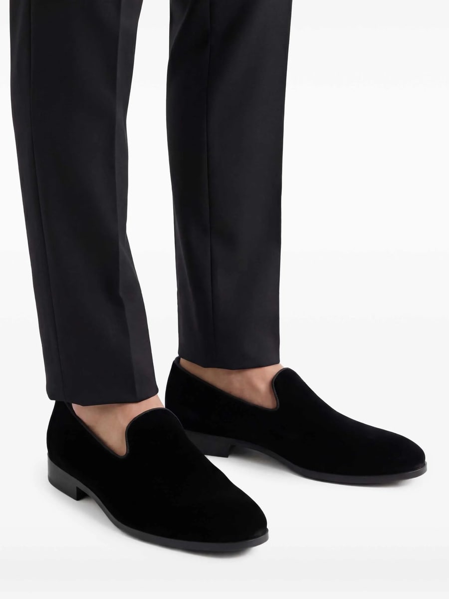 Doucal's Doucal's Velvet-effect Loafers, view 5