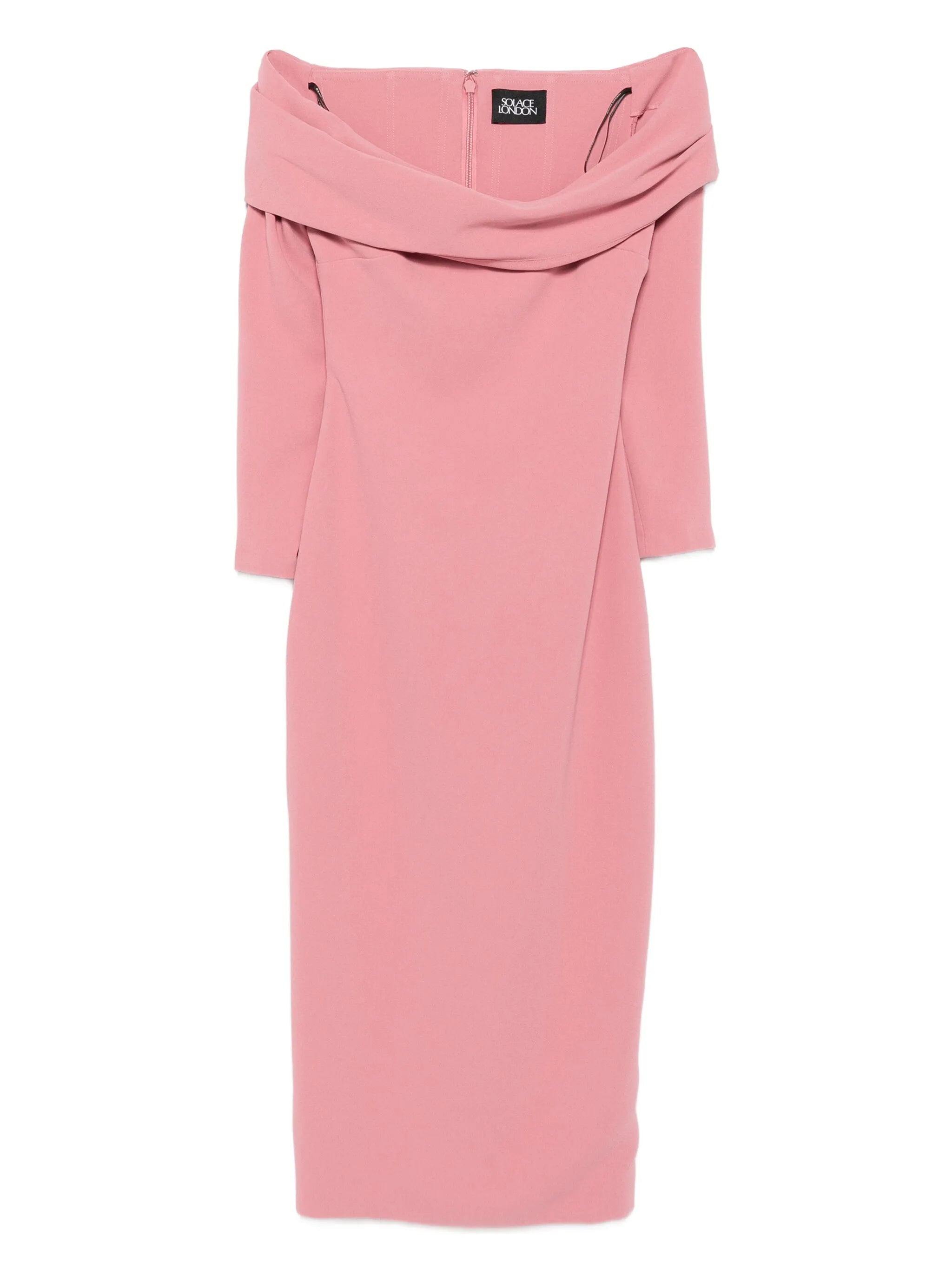 Solace London Solace London Yuni Off-shoulder Draped Midi Dress