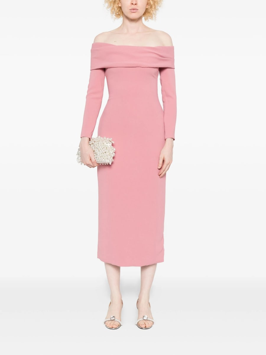 Solace London Solace London Yuni Off-shoulder Draped Midi Dress, view 3