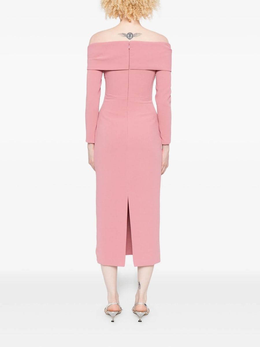 Solace London Solace London Yuni Off-shoulder Draped Midi Dress, view 4