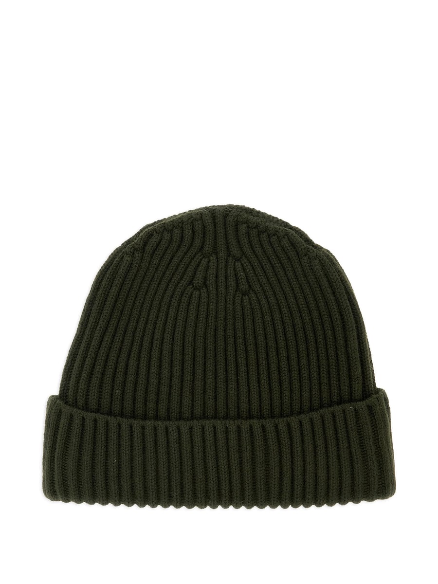 Stone Island Stone Island Logo-patch Ribbed-knit Beanie Hat, view 3