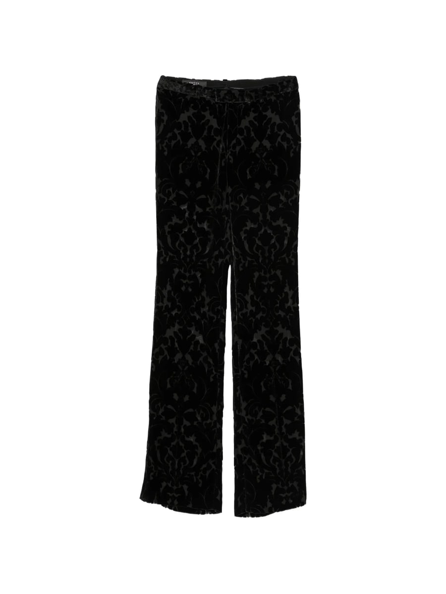 Gucci Gucci GG Damask-pattern Velvet Trousers