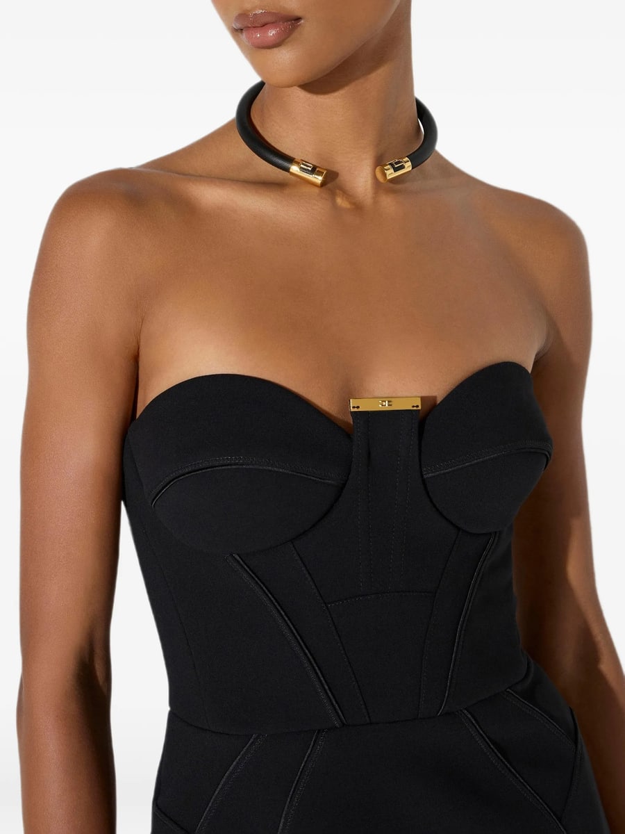 Elisabetta Franchi Elisabetta Franchi Tube Necklace With Logos, view 2