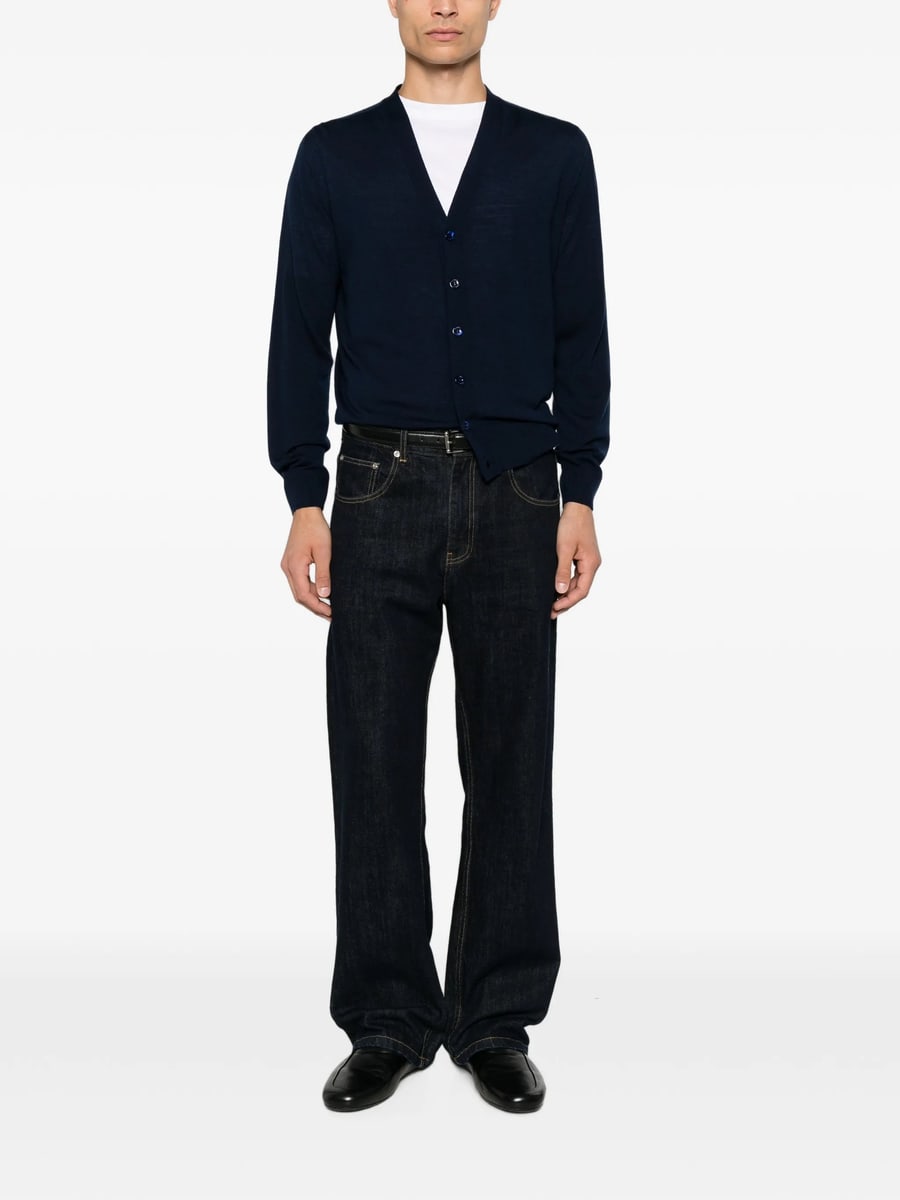 Canali Canali Button-fastening V-neck Cardigan, view 2