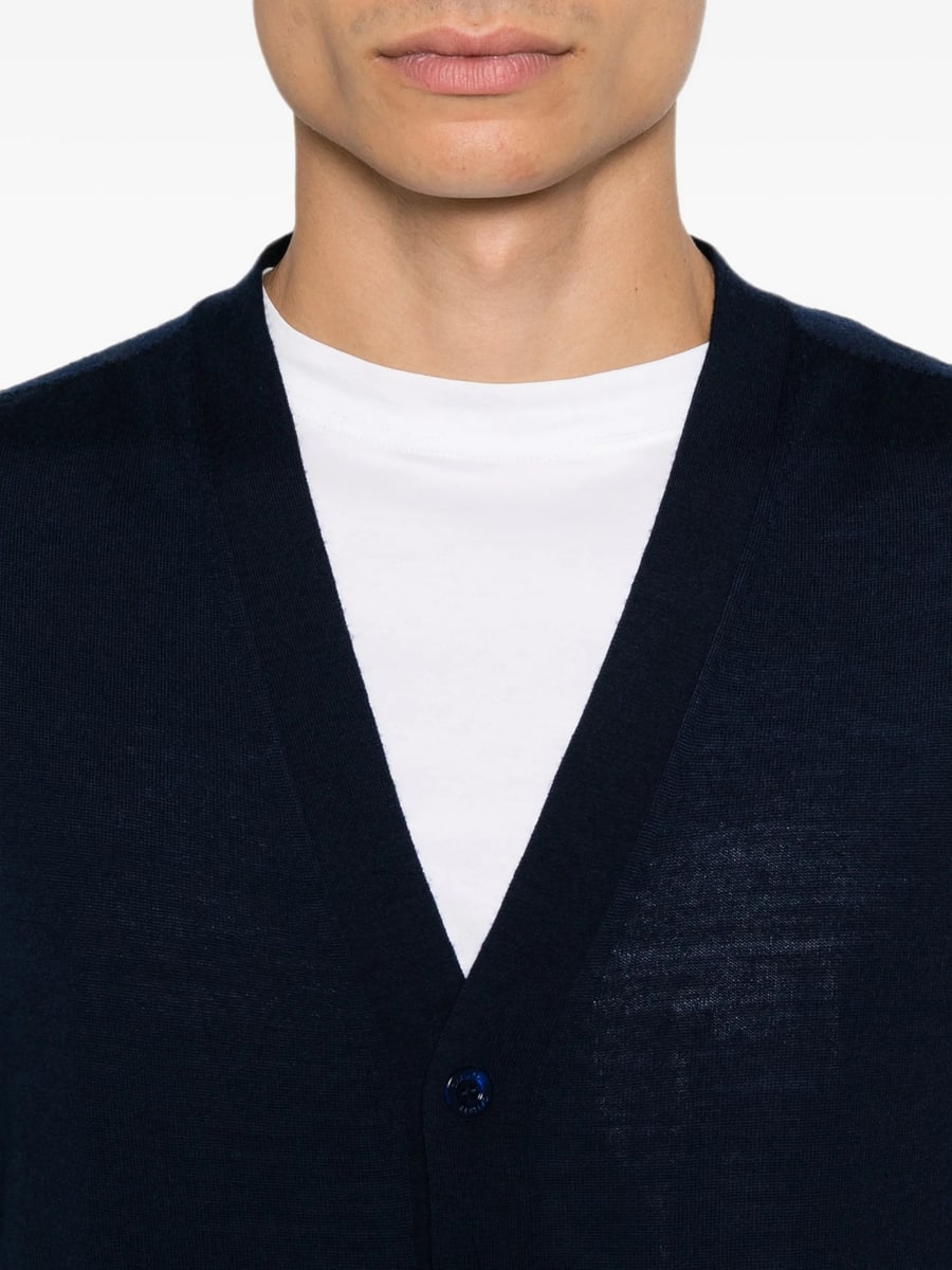 Canali Canali Button-fastening V-neck Cardigan, view 3
