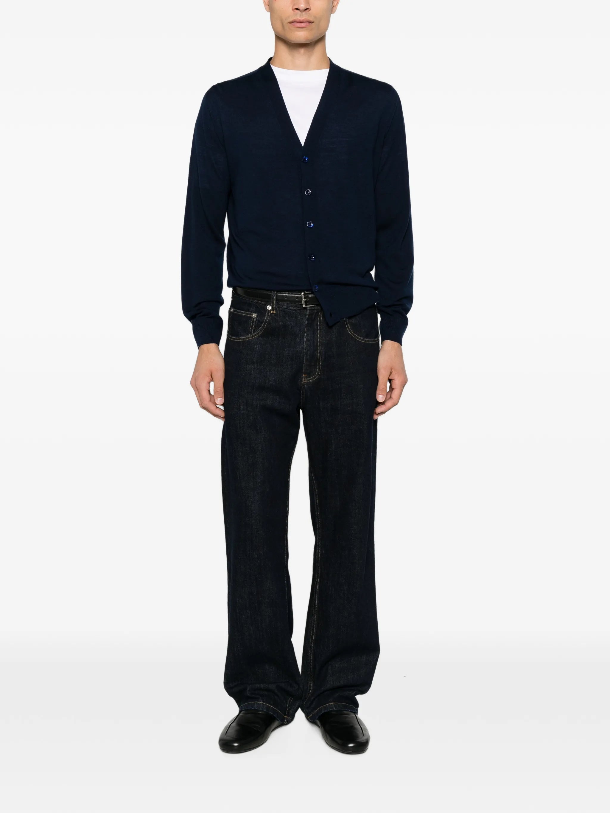 Canali Canali Button-fastening V-neck Cardigan, view 2