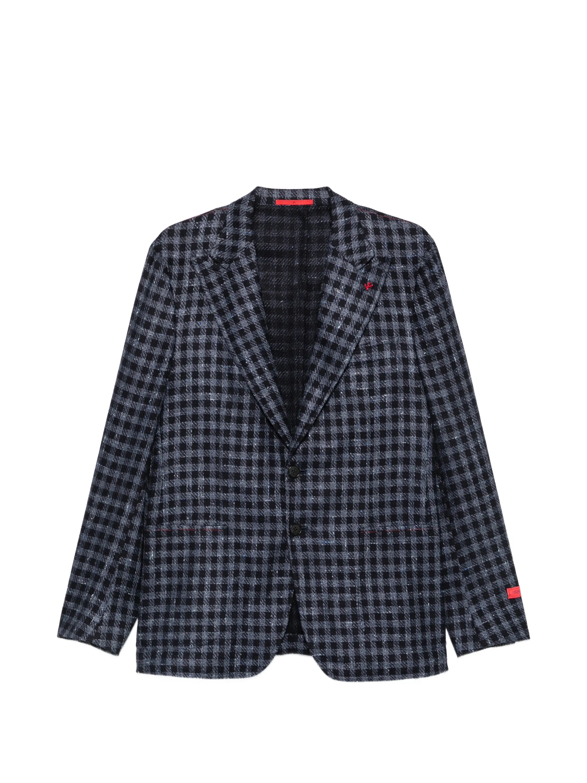 Isaia Isaia Gingham-check Notched-lapel Blazer