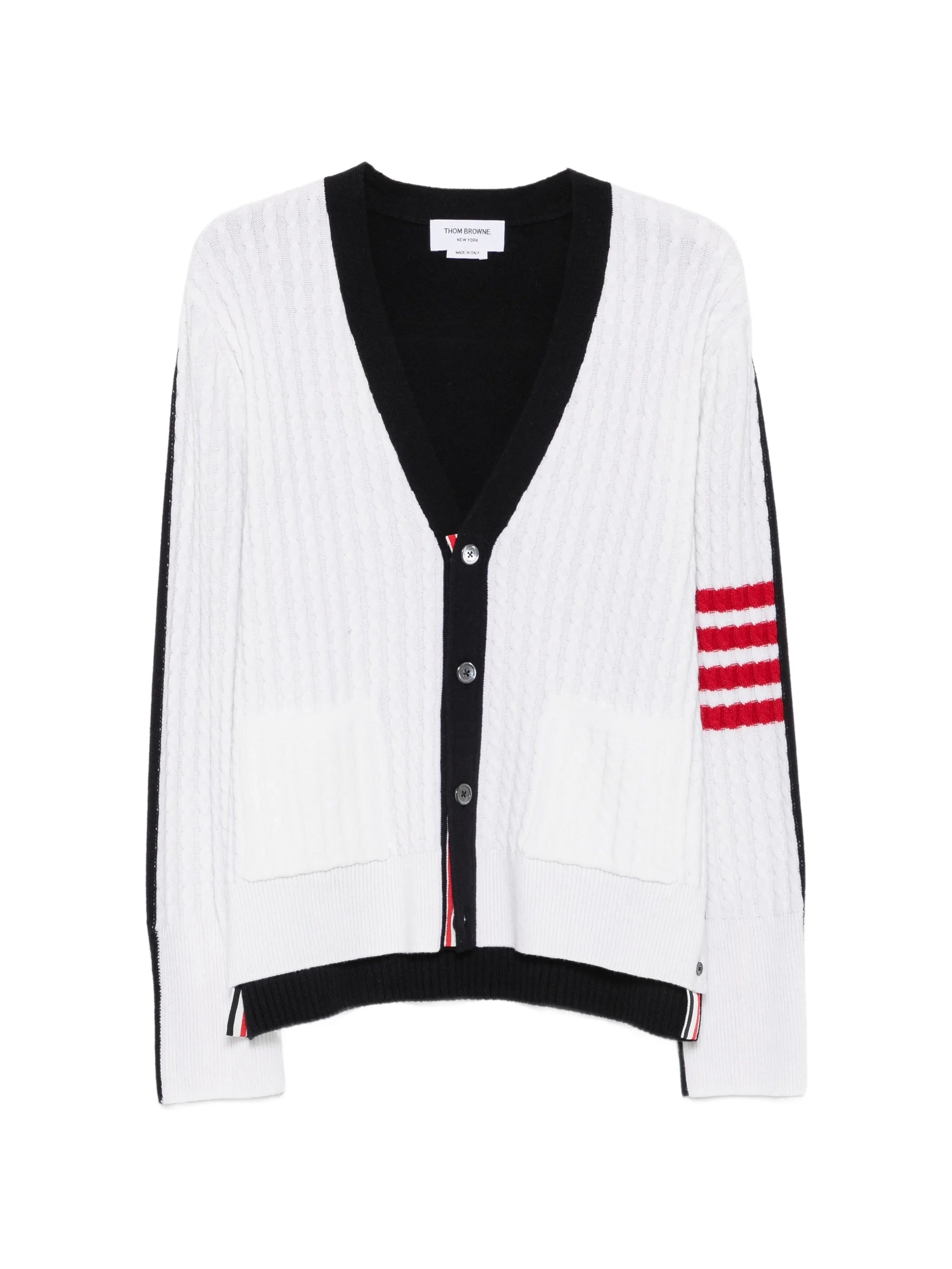 Thom Browne Thom Browne 4-Bar Cable-knit Cardigan