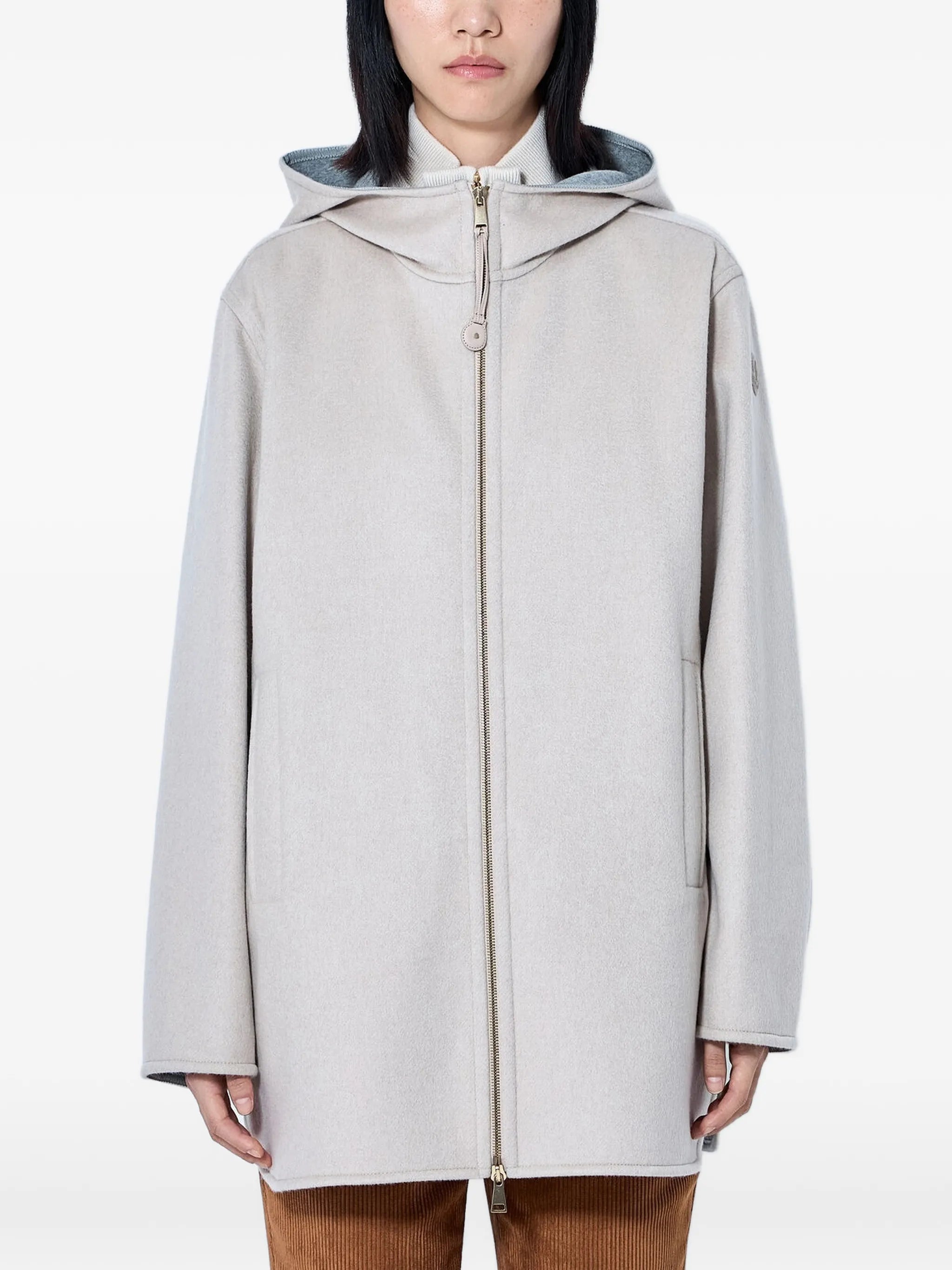 Moncler Moncler Hooded Zip-front Coat